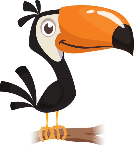 Tiki, the MDriven Academy toucan, perched on a branch